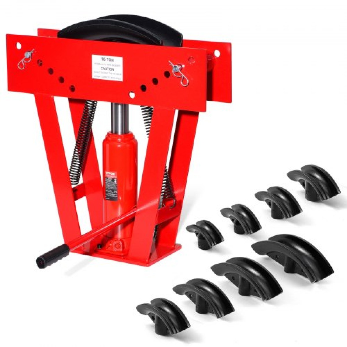 VEVOR Hydraulic Pipe Bender, 16 Ton Manual Copper Exhaust Pipe Bending Machine with 8 Die (1/2" - 3") και ρυθμιζόμενους κυλίνδρους 90 - 180°, Bender σωλήνα βαρέως τύπου για κατασκευή κιγκλιδώματος σωληνώσεων