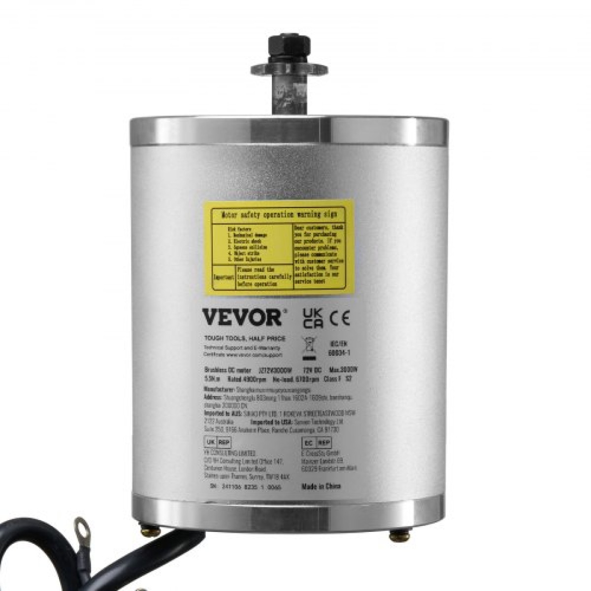 VEVOR 3000W Electric Brushless Motor Kit - Κινητήρας 72V 4900rpm με αναβαθμισμένο ελεγκτή ταχύτητας για σκούτερ μοτοσικλέτας Go Karts E-Bike