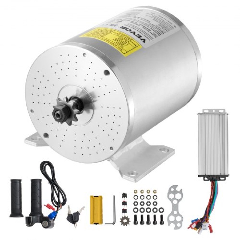VEVOR 2000W Electric Brushless Motor Kit - Μοτέρ 48V 4300 rpm με αναβαθμισμένο ελεγκτή ταχύτητας και κιτ λαβής γκαζιού για Go Karts E-Bike Μοτοσικλέτα Scooter DIY