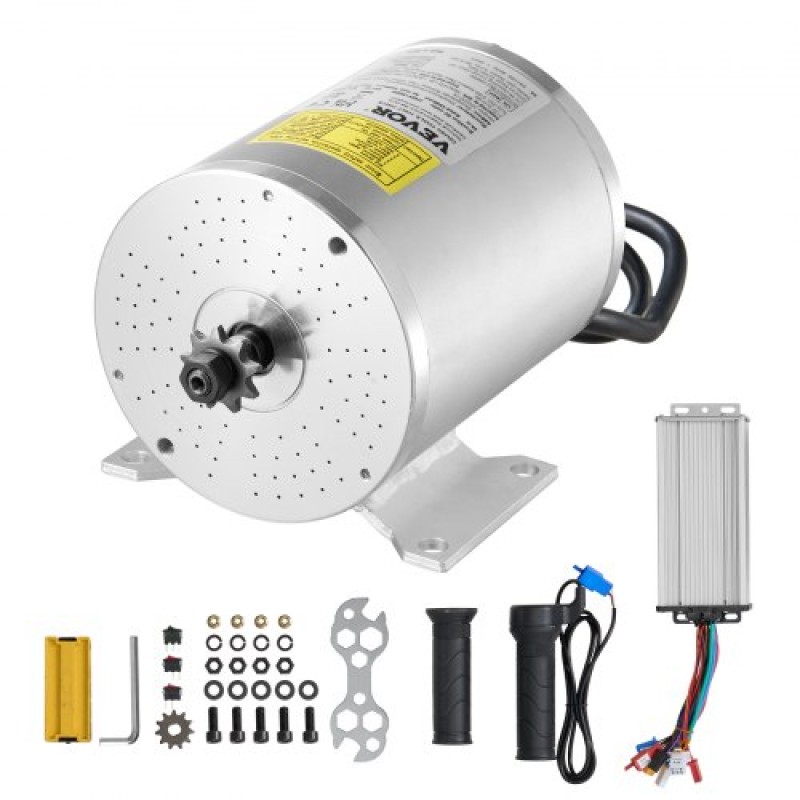 VEVOR 1800W Electric Brushless Motor Kit - Μοτέρ 48V 4500rpm με αναβαθμισμένο ελεγκτή ταχύτητας και κιτ λαβής γκαζιού για Go Karts E-Bike Μοτοσικλέτα Scooter DIY