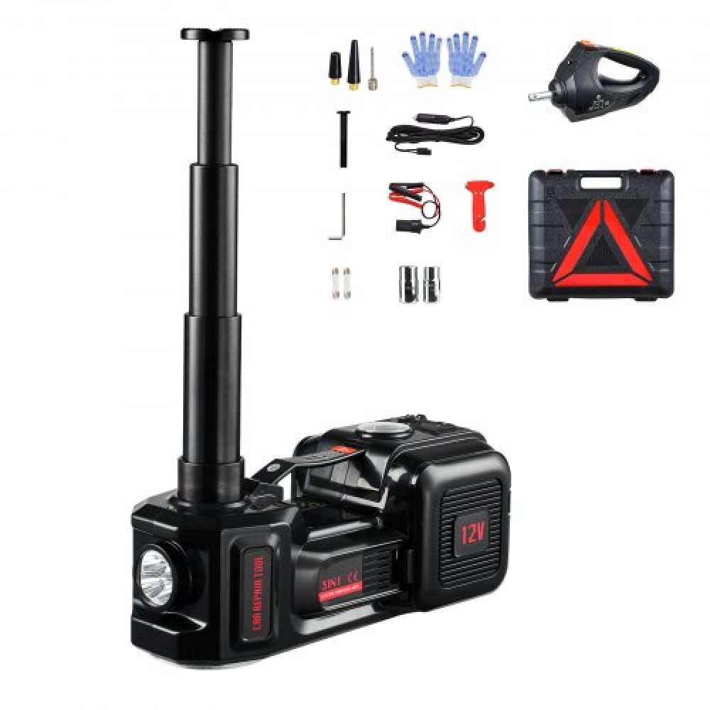 VEVOR Electric Car Jack, 5 Tons /11000 lbs, Υδραυλικό Jack Lift με ενσωματωμένο φουσκωτό, Αντικατάσταση ελαστικού 12V με ηλεκτρικό κρουστικό κλειδί & φως LED, κιτ φορητού Jack για Sedan, SUV, Truck