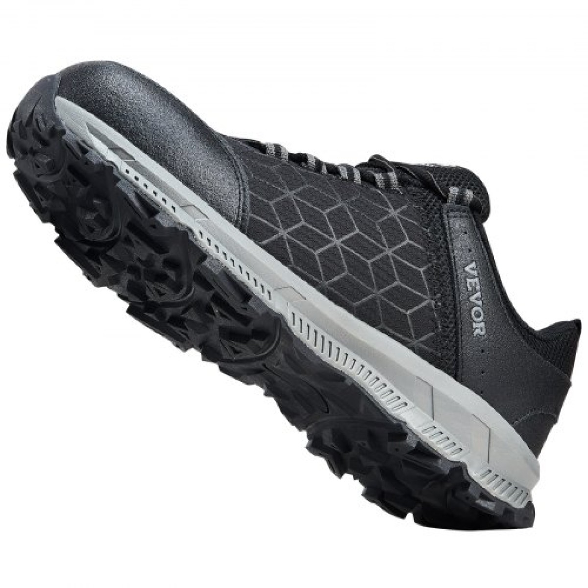 Ανδρικά παπούτσια VEVOR Steel Toe, Μέγεθος ΗΠΑ 12 πλάτος, Ανδρικό μαξιλάρι Sport Safety Toe Αθλητικό παπούτσι εργασίας, Άθραυστα Αθλητικά Αθλητικά Παπούτσια Ασφαλείας Ελαφρύ, Παπούτσια εργασίας κατασκευών που αναπνέουν, μαύρα