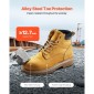 Μπότες εργασίας VEVOR Steel Toe, UK Size 12, Αδιάβροχες μπότες εργασίας για άνδρες, Αντιολισθητικές μπότες εργασίας, Ανδρικές μπότες από ελαφρύ και αναπνεύσιμο ελαστικό πάτο για βιομηχανικές κατασκευές, καφέ κίτρινο