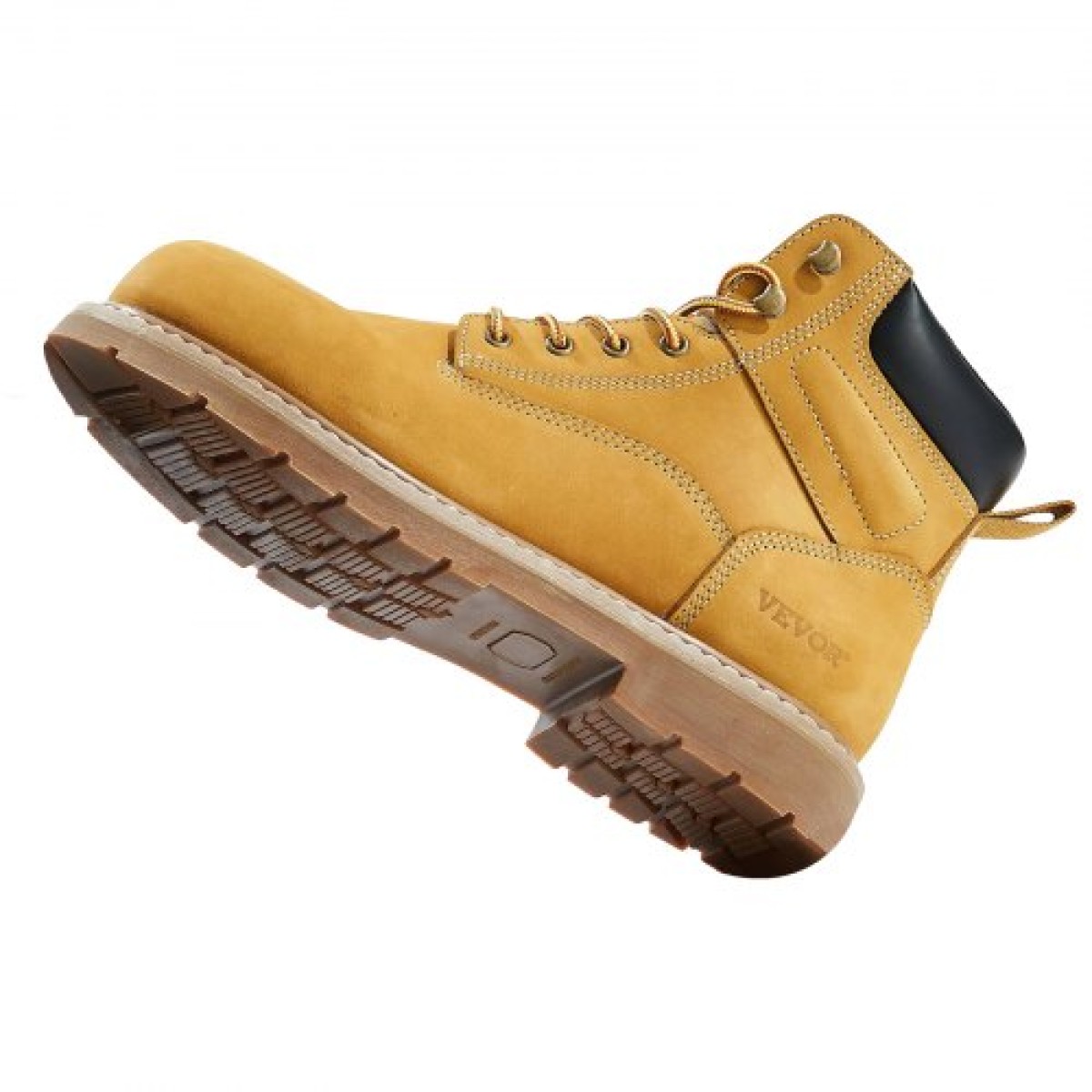 Μπότες εργασίας VEVOR Steel Toe, UK Size 8.5, Αδιάβροχες μπότες εργασίας για άνδρες, Αντιολισθητικές μπότες εργασίας, Ανδρικές μπότες από ελαφρύ και αναπνεύσιμο ελαστικό πάτο για βιομηχανικές κατασκευές, καφέ κίτρινο
