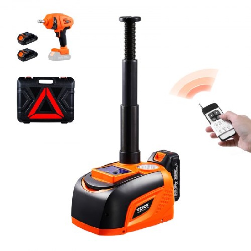 VEVOR Electric Car Jack, 5 Tons /11000 lbs, Ηλεκτρικό γρύλο ψαλιδιού με ηλεκτρικό κρουστικό κλειδί, Αντικατάσταση ελαστικού με φως LED & τηλεχειριστήριο, κιτ φορητού γρύλου για Sedan, SUV, φορτηγό