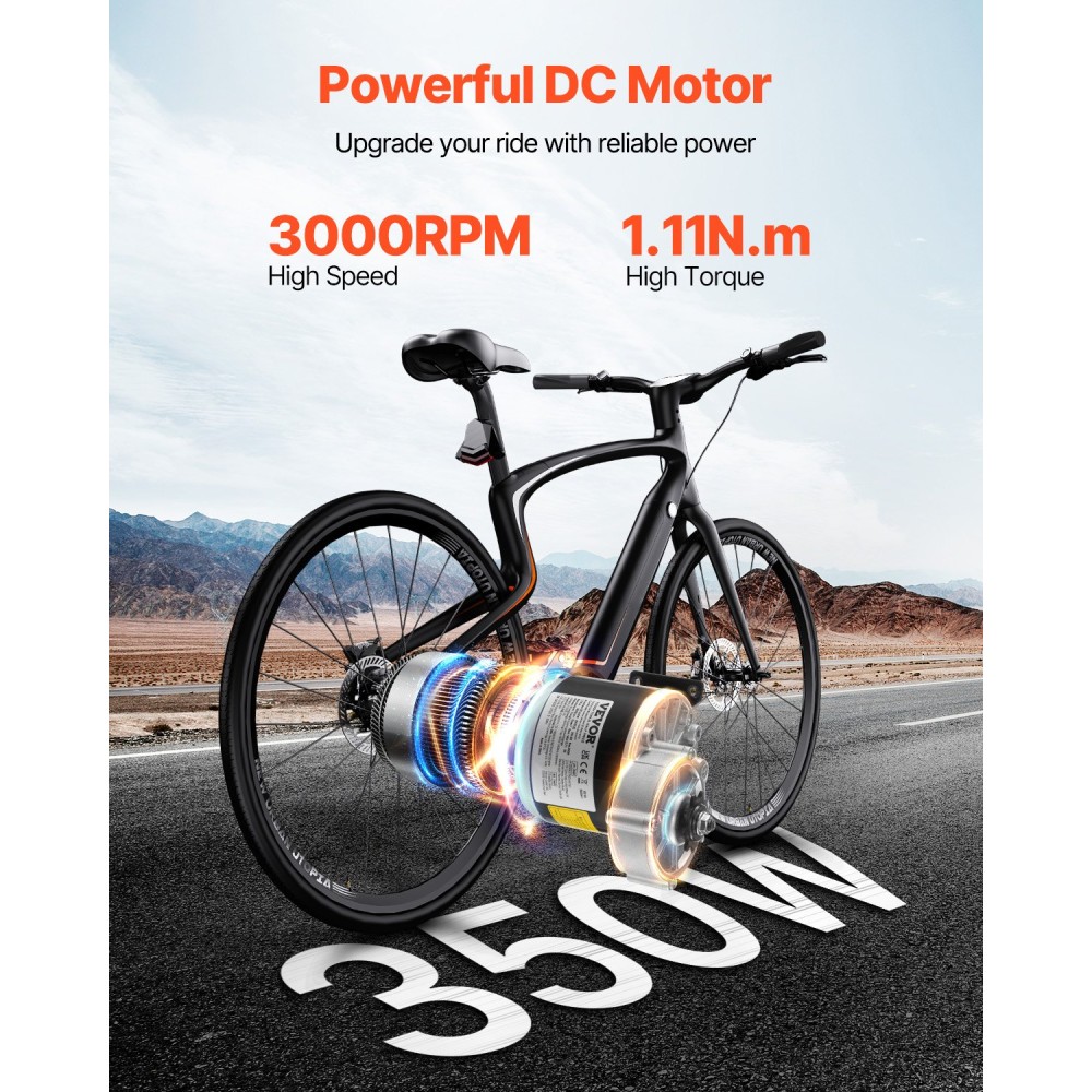 VEVOR 350W Ηλεκτρικός Ισχυρός κινητήρας DC, 24V 3000rpm Ηλεκτρικός κινητήρας Go Kart, Ηλεκτρικός κινητήρας βρωμιάς για σκούτερ μοτοσυκλέτας E-Bike DIY