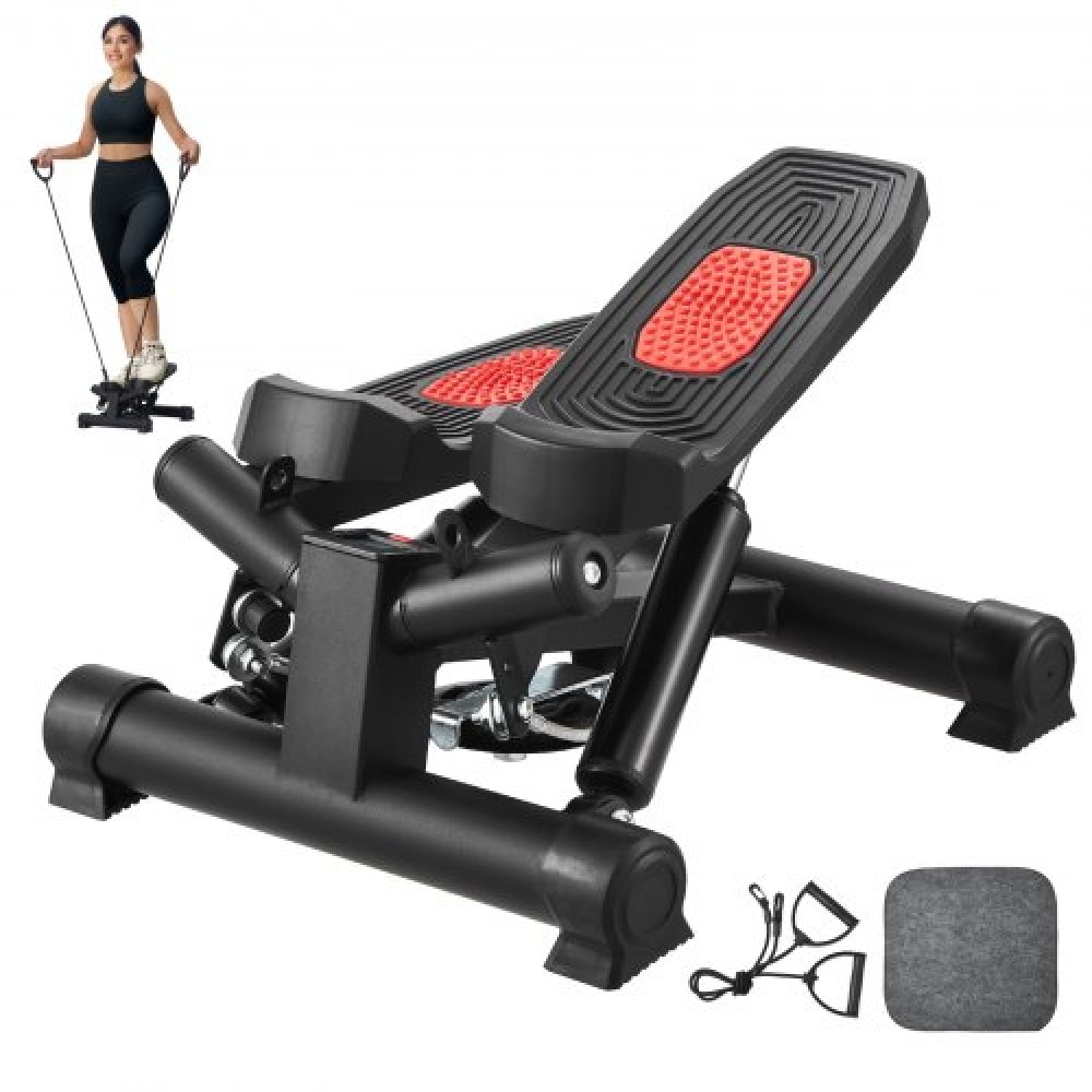 VEVOR Stair Stepper, Mini Stepper για άσκηση στο σπίτι, Hydraulic Fitness Twist Stepper με ζώνες αντίστασης, Full Body Workout Cardio Εξοπλισμός, Stair Climber με οθόνη LCD, 330LBS Load Capacity