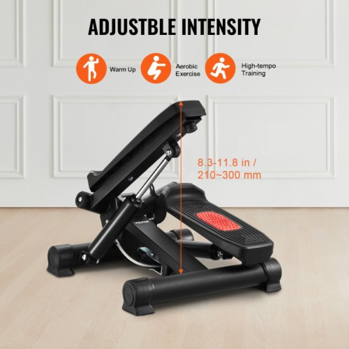 VEVOR Stair Stepper, Mini Stepper για άσκηση στο σπίτι, Hydraulic Fitness Twist Stepper με ζώνες αντίστασης, Full Body Workout Cardio Εξοπλισμός, Stair Climber με οθόνη LCD, 330LBS Load Capacity