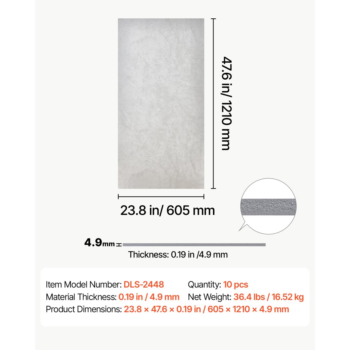 VEVOR 605x1210mm Πλακάκια οροφής PVC 10-συσκευασίας Πάνελ οροφής σταγόνας Λευκό Μάρμαρο, Πίνακας αφρού PVC, Εφαρμογή σε πλέγμα, Αδιάβροχο, Ευέλικτη κοπή, Εύκολο στον Καθαρισμό, Μοντέρνο Διακοσμητικό Φινίρισμα για Χώρους Σπίτι, Γραφείο