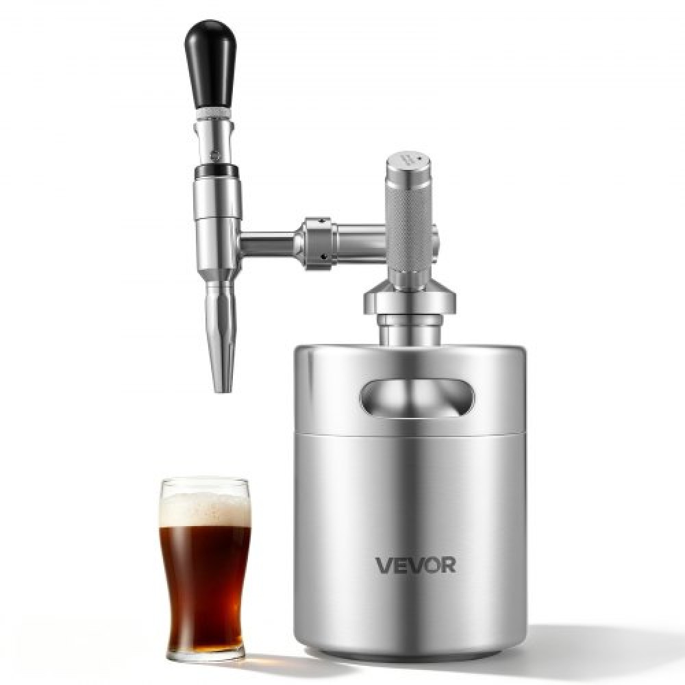 VEVOR Nitro Cold Brew Coffee Maker 2L Nitrogen Dispenser System, Home Brew Coffee Keg, φορητός εγχυτήρας αζώτου με διανομέα και βαλβίδα εκτόνωσης πίεσης, δώρο για τους λάτρεις του καφέ