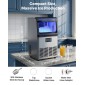 Εμπορική παγομηχανή VEVOR, 41 κιλά/24ωρο με χωρητικότητα αποθήκευσης 6 κιλών, πάγκος/ελεύθερος/κάτω πάγκος, παγομηχανή από ανοξείδωτο ατσάλι με οθόνη LED & αυτοκαθαριζόμενο, για το Home Bar Restaurant