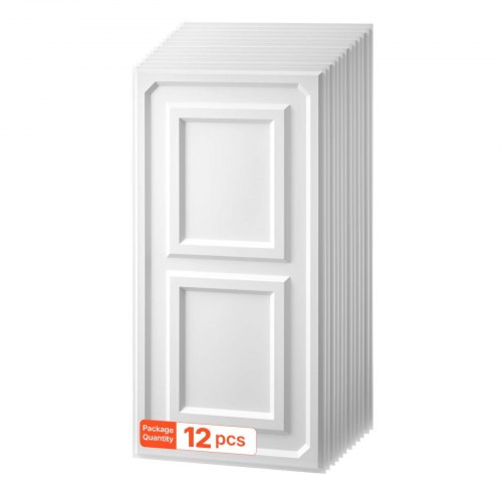 VEVOR 605x1215mm Πλακάκια οροφής PVC 12-συσκευασίας Λευκά 3D ανάγλυφα πάνελ, Ομαλό φύλλο PVC για πλέγμα πτώσης, ανθεκτικό στα χτυπήματα, επιφάνεια που μπορεί να βαφτεί, εύκολη κοπή, μοντέρνο διακοσμητικό στυλ για σπίτι, χώρο γραφείου