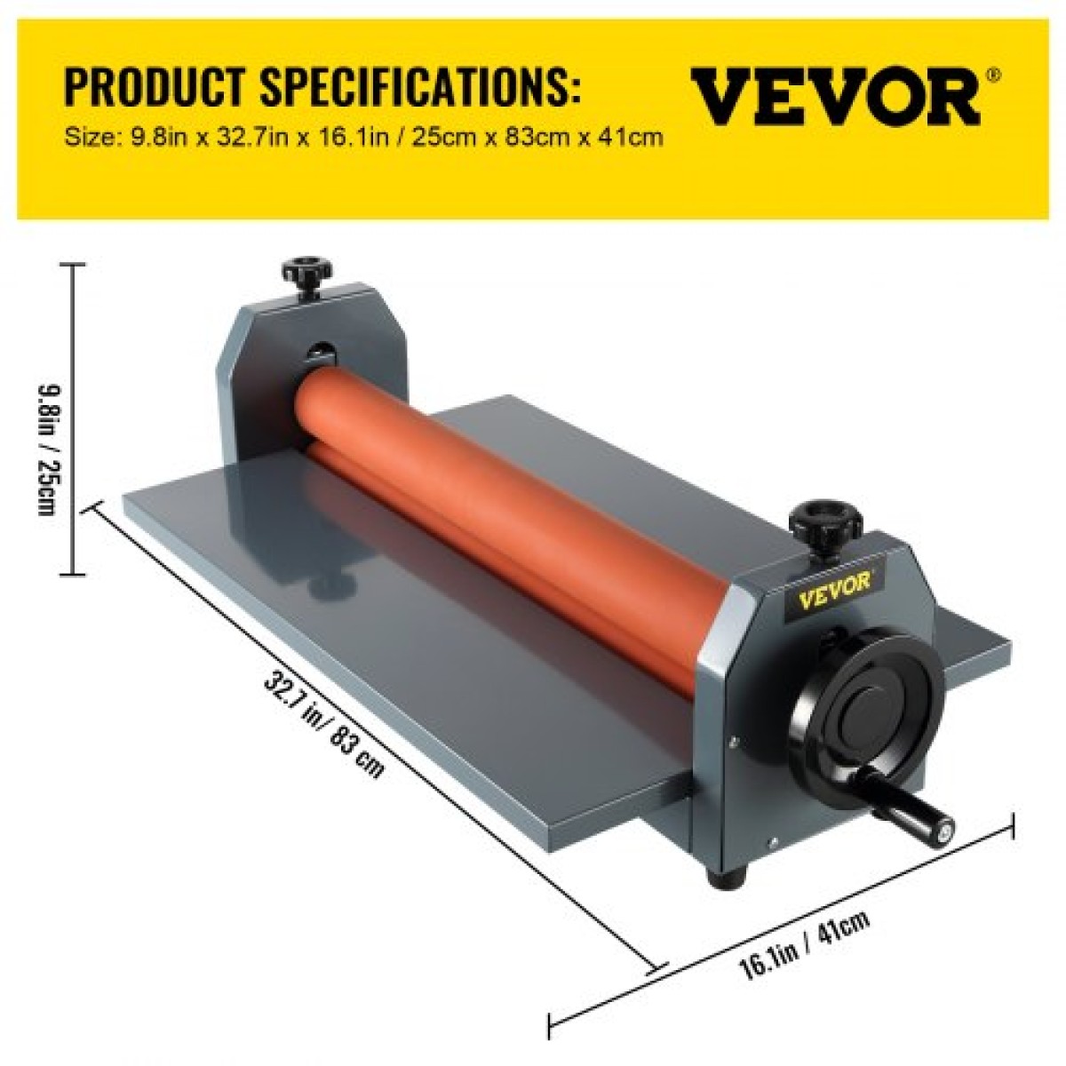 VEVOR 25,5" 650mm Εγχειρίδιο Cold Roll Laminator Vinyl Photo Film Mounting Μηχανή πλαστικοποίησης κρύου ρολού