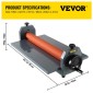 VEVOR 25,5" 650mm Εγχειρίδιο Cold Roll Laminator Vinyl Photo Film Mounting Μηχανή πλαστικοποίησης κρύου ρολού