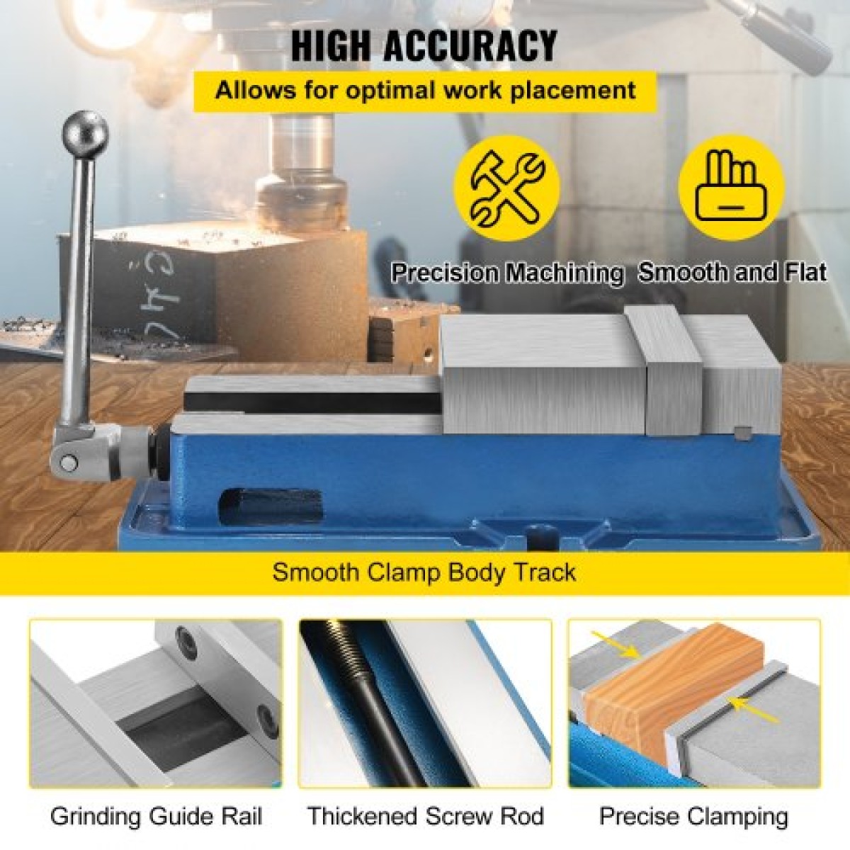 VEVOR 15,2 cm Powerful Precise Clamping Vice, 26,9 kg Vice Machine Vice Precision Vice Σετ αξεσουάρ, 4,4 cm Jaw Precise Clamping Lock Table Vice