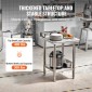 Τραπέζι εργασίας VEVOR 24 x 24 x 35 ιντσών από ανοξείδωτο χάλυβα, τραπέζι εργασίας βαρέως τύπου για προετοιμασία τροφίμων, Μεταλλικό τραπέζι εργασίας με ρυθμιζόμενο ύψος για εστιατόριο, σπίτι και ξενοδοχείο
