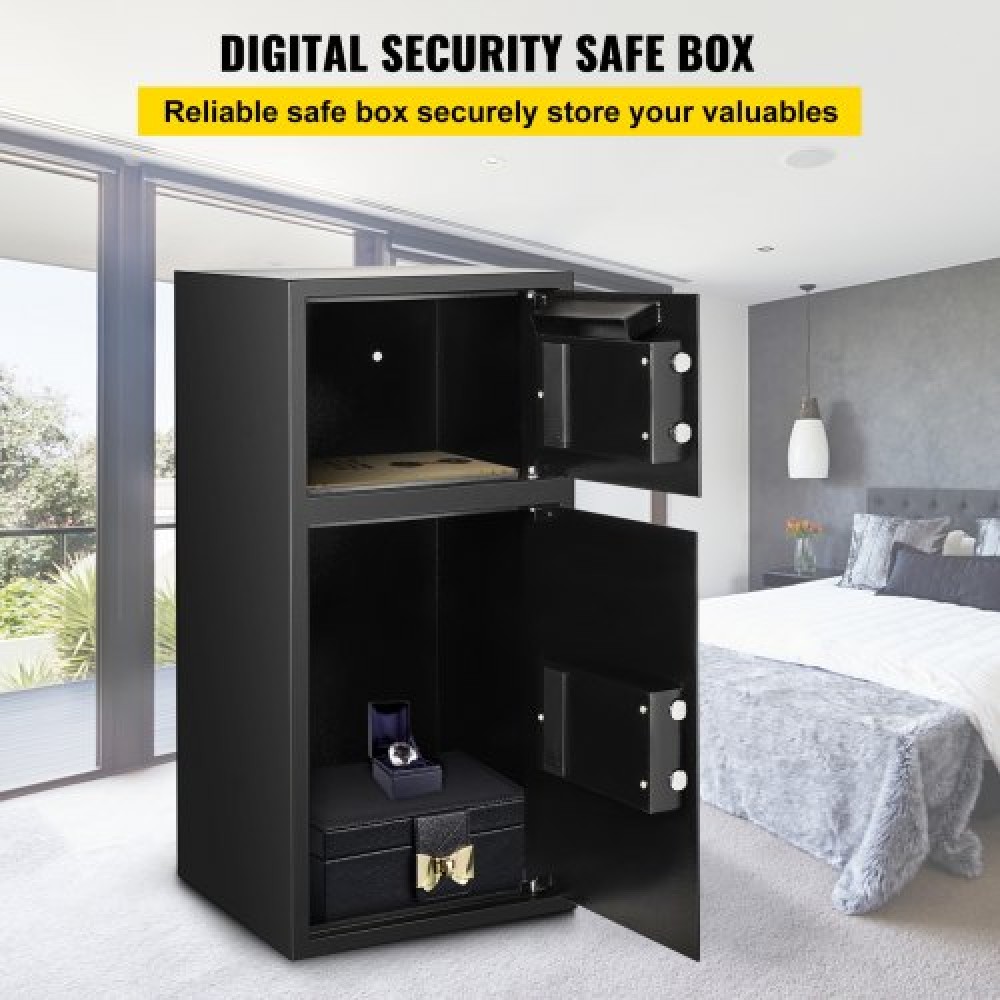 VEVOR 33" Digital Double Door Safe Depository Box Gun Safes Cash Office Security Lock Strong Iron Larger Digital Safe Box