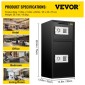 VEVOR 74 L Ψηφιακή θυρίδα ασφαλείας διπλής πόρτας Πιστόλι Χρηματοκιβώτια Ταμειακή Κλειδαριά ασφαλείας Γραφείο Ισχυρό Σιδερένιο Μεγαλύτερο Ψηφιακό Χρηματοκιβώτιο
