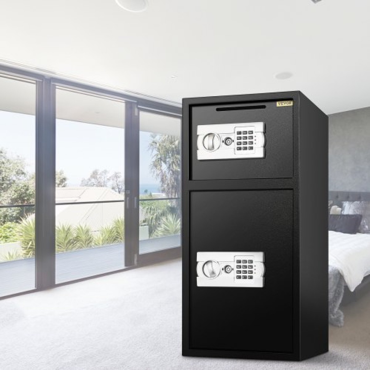 VEVOR 74 L Ψηφιακή θυρίδα ασφαλείας διπλής πόρτας Πιστόλι Χρηματοκιβώτια Ταμειακή Κλειδαριά ασφαλείας Γραφείο Ισχυρό Σιδερένιο Μεγαλύτερο Ψηφιακό Χρηματοκιβώτιο