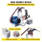 VEVOR Benchtop Disk & Belt Sander Πάγκος τριβείο 1,5KW με Ph 427 x 30,5 cm Ρυθμιζόμενος ιμάντας λείανσης με τροχό, Central Machinery Belt and Disk Sander 0-2800Rpm Combination Trivers