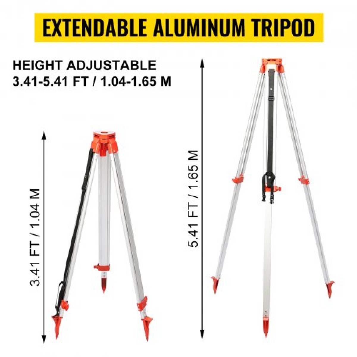 VEVOR Red Rotary Laser Level Self Leveling Measuring Αυτόματη αυτοεπιπεδούμενη στάθμη λέιζερ 360 μοιρών Περιστροφική σάρωση 500m + τρίποδο + 5 μέτρα Προσωπικό
