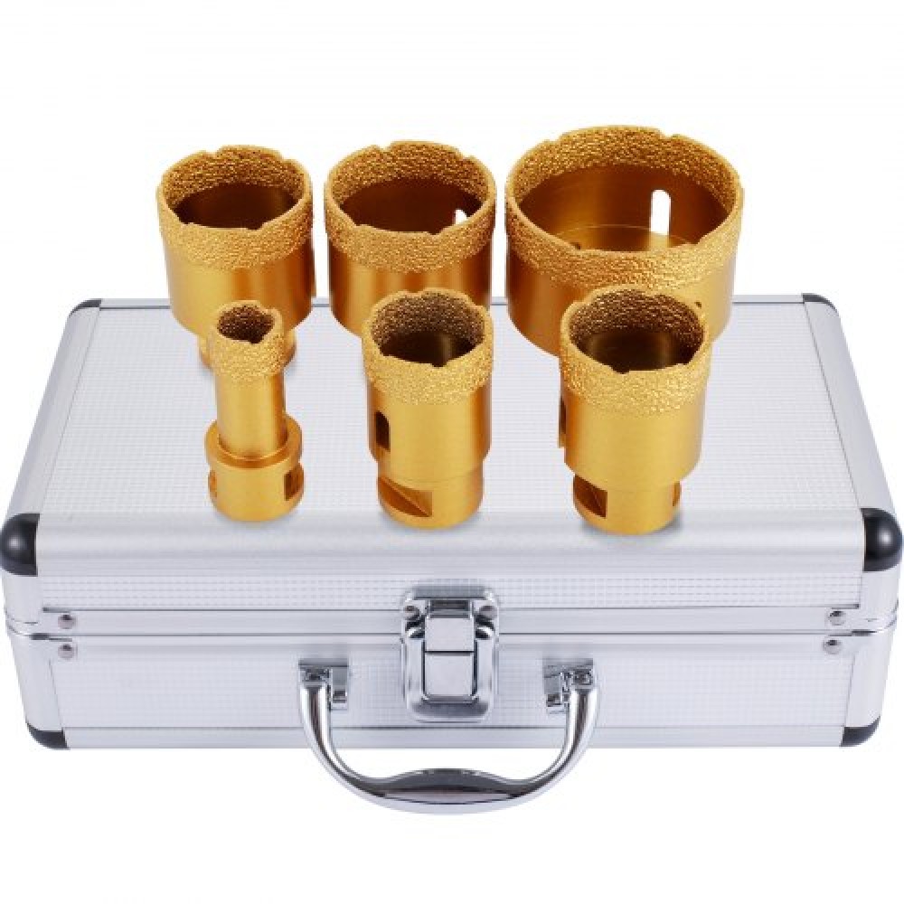 VEVOR Diamond Holesaw Set 6 PCS Diamond Drill Bits Set with 20mm-68mm Diamond Drill Bits for Ceramic Tile Marble
