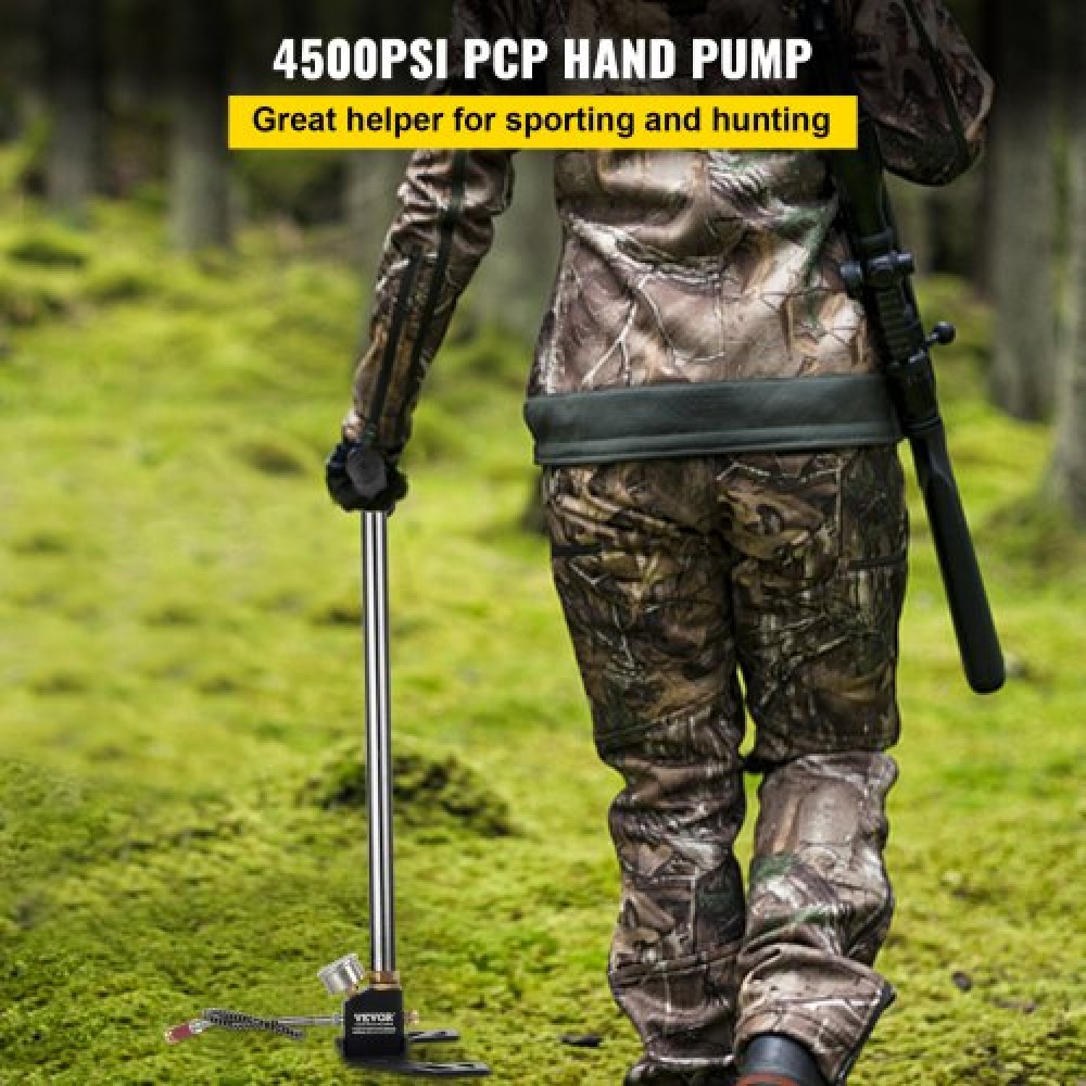 VEVOR 4500 PSI Air Gas Filling Pump 3 Stage PCP Charging Stirrup Pump Air Pump PCP High Pressure High Output for Air Driving Cylinder and PCP Cylinder, for Outside Sporting and Hunting