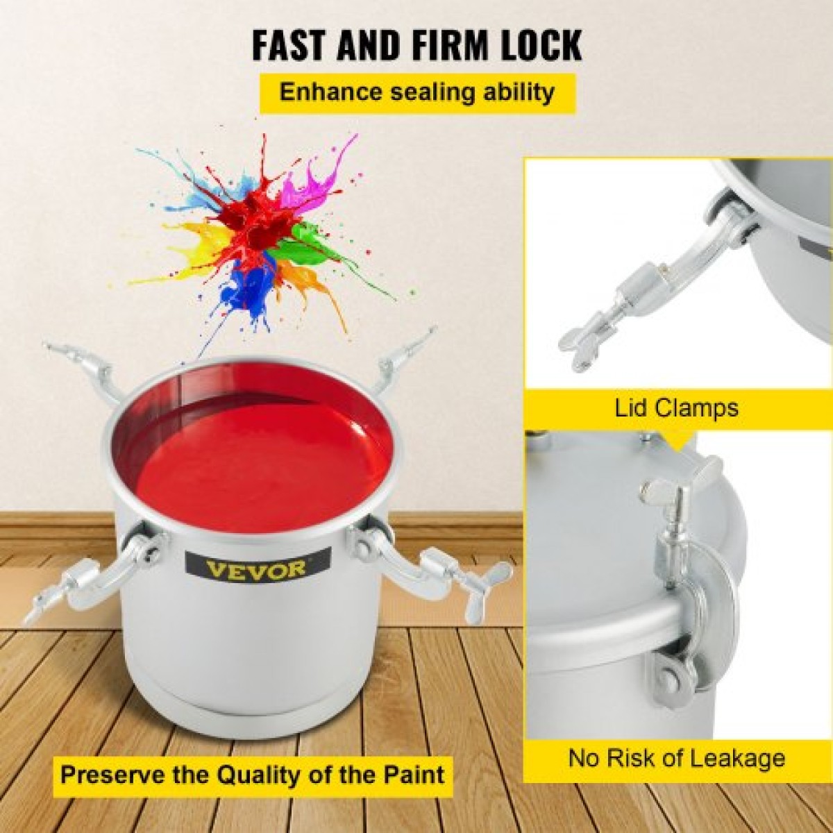 VEVOR Commercial Paint Pressure Tank 2,5 Galllons Pressure Pot Tank 10L Pressure Paint Pot Feed Spray Spray 1,5mm Nozzle Paint Spray for 10L Painting