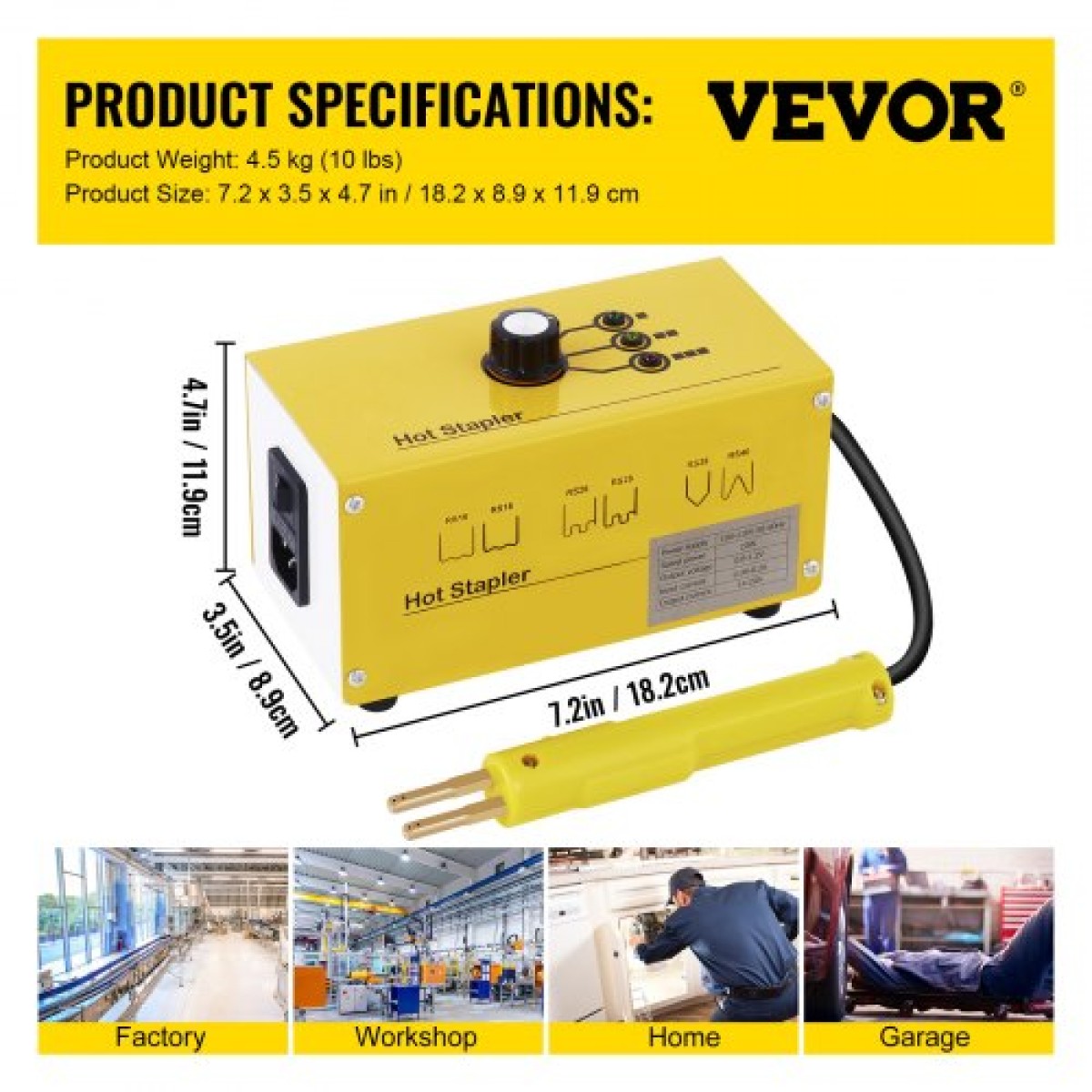 Πλαστική συγκόλληση VEVOR 220V πιστόλι θερμό συρραπτικό θερμό συρραπτικό κιτ επισκευής πλαστικών πλαστικών οξυγονοκολλητής 600 Συρραπτικά 3 Ρυθμίσεις θερμότητας