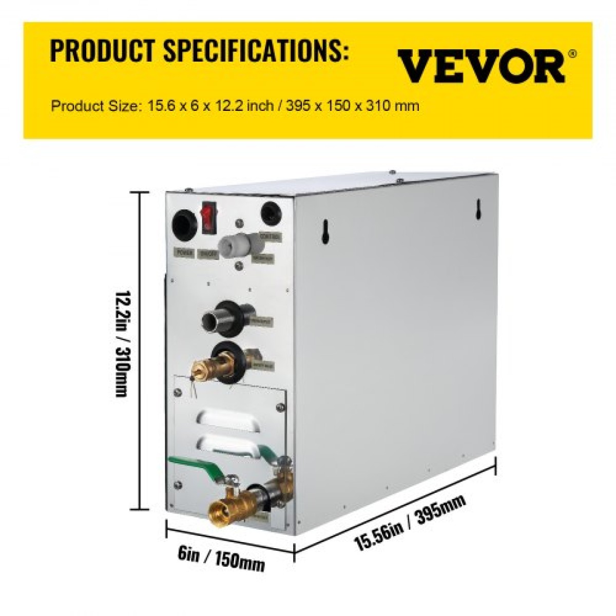 Ατμοποιητής σάουνας VEVOR 6KW με ψηφιακή οθόνη LED Ατμόλουτρο Γεννήτρια 6KW Steam Room Generator για οικιακή γεννήτρια ατμού SPA με έλεγχο χρόνου