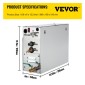 Ατμοποιητής σάουνας VEVOR 6KW με ψηφιακή οθόνη LED Ατμόλουτρο Γεννήτρια 6KW Steam Room Generator για οικιακή γεννήτρια ατμού SPA με έλεγχο χρόνου
