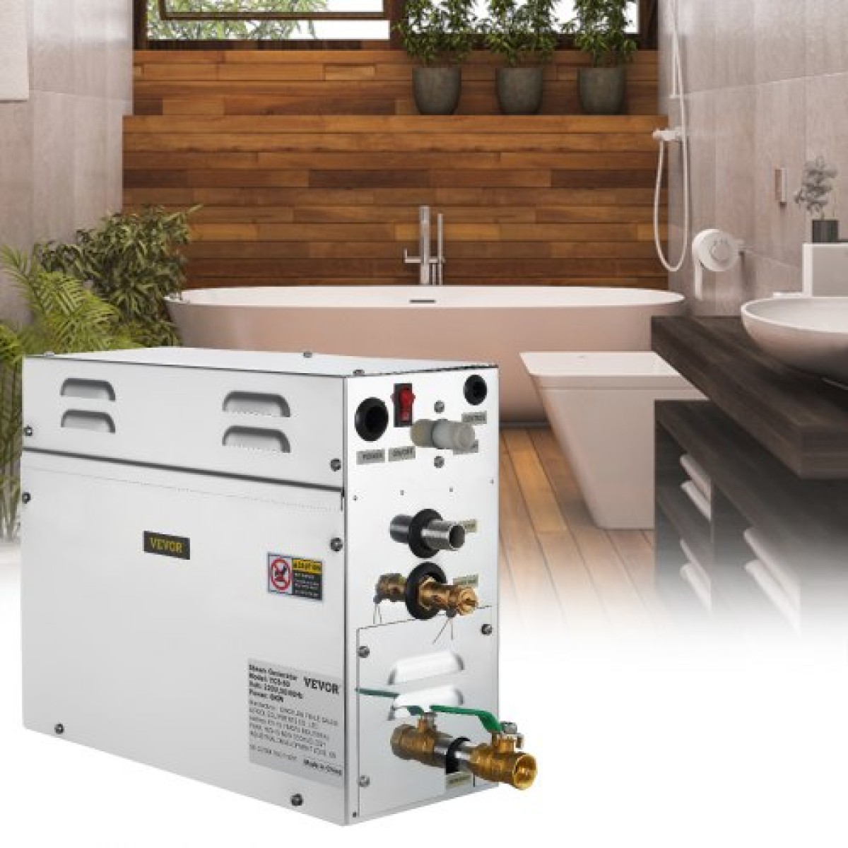 Ατμοποιητής σάουνας VEVOR 6KW με ψηφιακή οθόνη LED Ατμόλουτρο Γεννήτρια 6KW Steam Room Generator για οικιακή γεννήτρια ατμού SPA με έλεγχο χρόνου