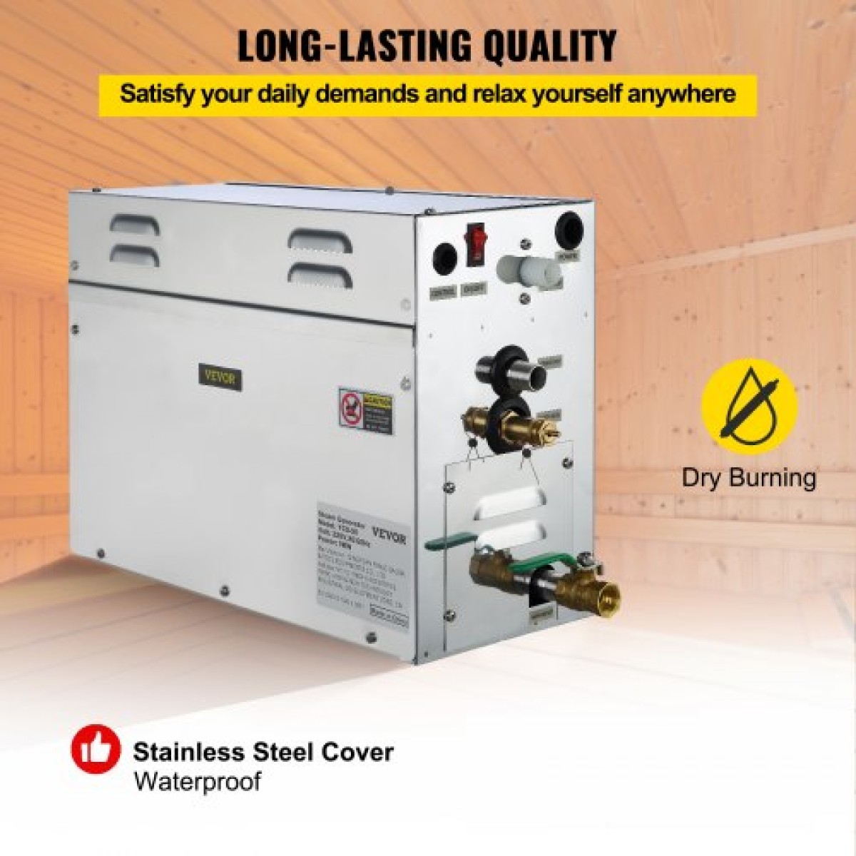 VEVOR 9KW Steam Generator Steam Generator for SPA Room Digital Display Steam Generator 35 ℃-55 ℃ Sauna Steam Generator for Home Commercial Steam Generator Kit Γεννήτρια ατμού