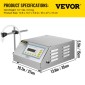 Μηχανή πλήρωσης υγρού VEVOR 5-3500ml GFK-160 Αυτόματη μηχανή πλήρωσης υγρών ψηφιακής αντλίας ελέγχου LCD
