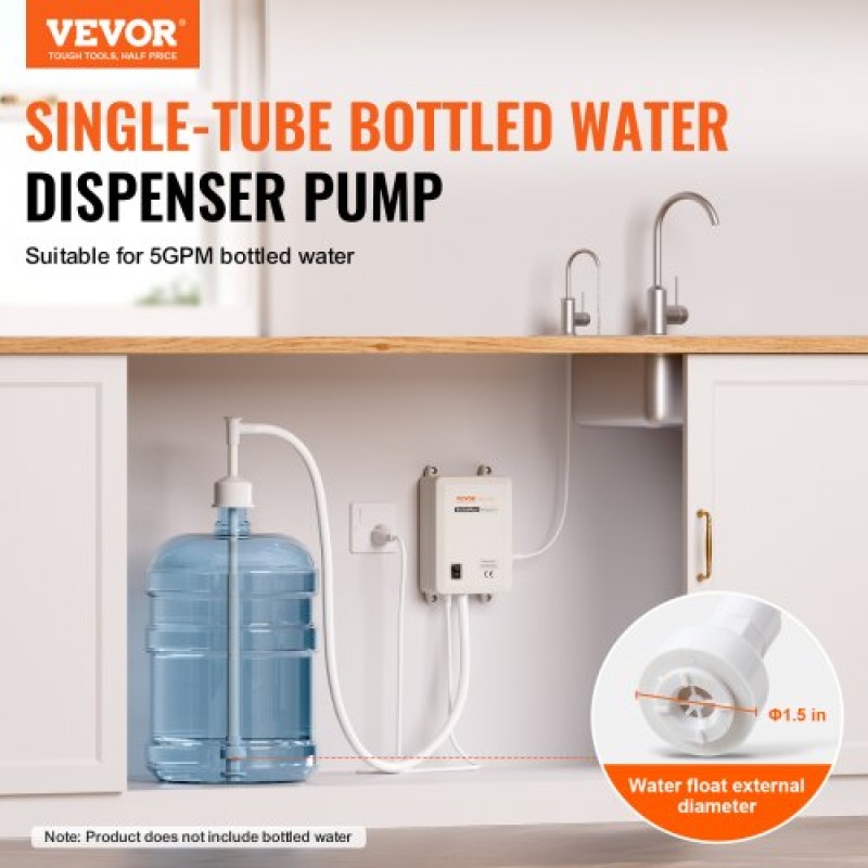 Σύστημα αντλίας φιάλης νερού VEVOR 3,8 L/min 40 Psi Water Dispenser Pump With 609,6 cm Pe Pipe