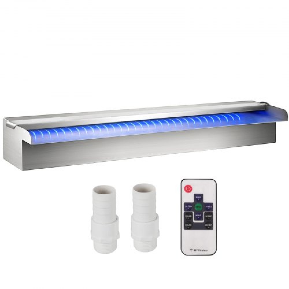 VEVOR Vevor Waterfall Pool Fountain Rectangular & Led Strip Light 60 x 11,5 x 8 cm/23,6" X 4,5" X 3,1"