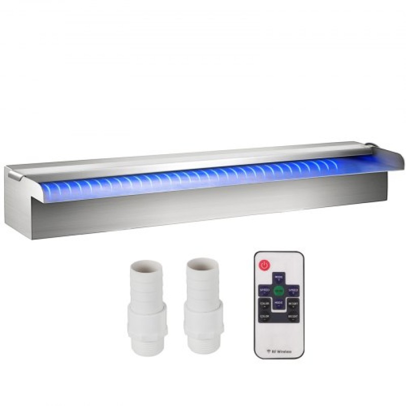 VEVOR Vevor Waterfall Pool Fountain Rectangular & Led Strip Light 60 x 11,5 x 8 cm/23,6" X 4,5" X 3,1"