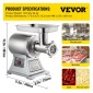 VEVOR Ηλεκτρική μηχανή κιμά, 1100W 330LBS/H Χωρητικότητα μηχανή κοπής κρεατομηχανών, Μύλος κρέατος από ανοξείδωτο ατσάλι Επαγγελματικός παρασκευαστής λουκάνικων για οικιακή και εμπορική χρήση