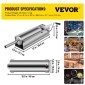 VEVOR Manual Sausage Stuffer, 7 L / 15 LBS Horizontal Sausage Machine, Dual-Speed ​​Meat Stuffer, κατασκευασμένο από ανοξείδωτο ατσάλι 304 ποιότητας τροφίμων, περιλαμβάνει 5 σωλήνες γέμισης, για οικιακή κουζίνα εστιατόριο Commercia