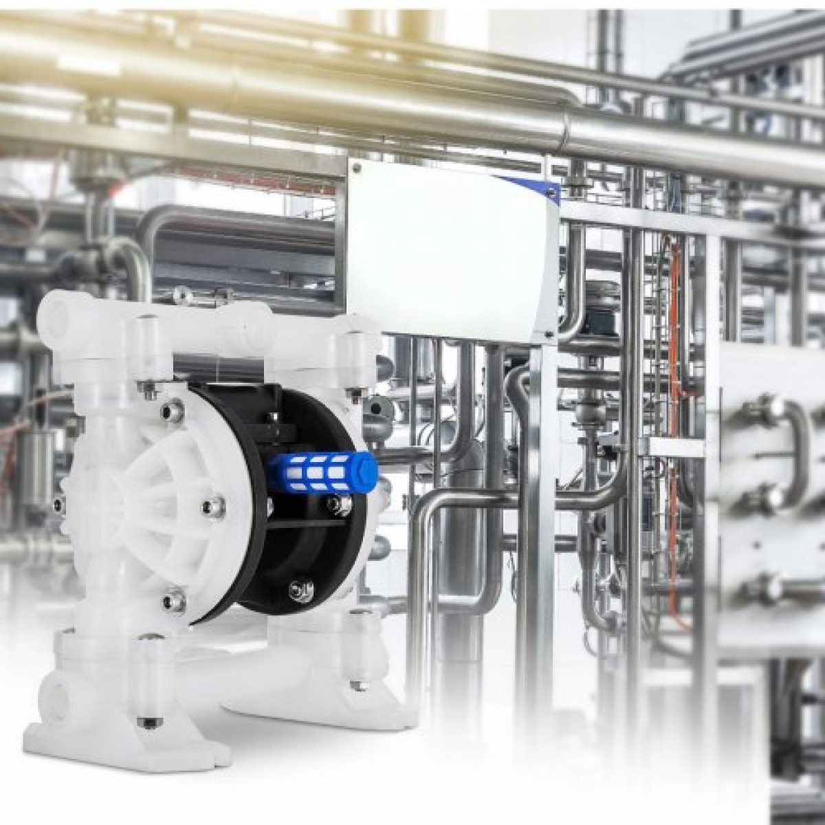 VEVOR Air Double Diaphragm Pump 7GPM 100PSI Polypropylene Diaphragm Water Pump with 1,3 cm Int & Out Out Pump Pump Diaphragm 6900,7 cm Max Head Air-operated Diaphragm Pump with Sealed Ball Valve