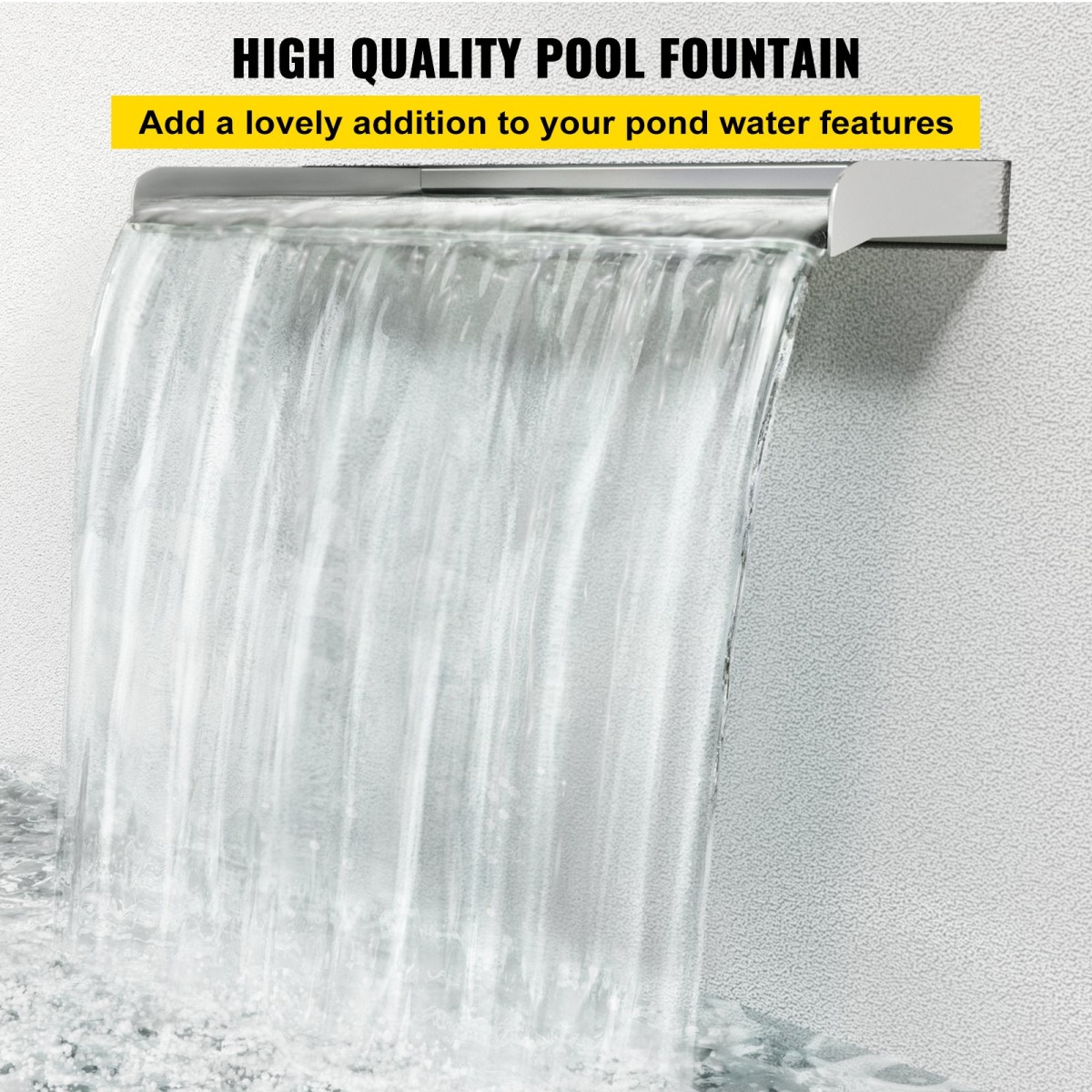 VEVOR 30 cm x 11,4 cm x 7,9 cm Διακοσμητικό σιντριβάνι πισίνας καταρράκτη από ανοξείδωτο χάλυβα για λιμνούλα κήπου σε εσωτερικούς και εξωτερικούς χώρους