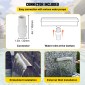 VEVOR 30 cm x 11,4 cm x 7,9 cm Διακοσμητικό σιντριβάνι πισίνας καταρράκτη από ανοξείδωτο χάλυβα για λιμνούλα κήπου σε εσωτερικούς και εξωτερικούς χώρους