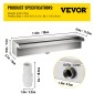 VEVOR 30 cm x 11,4 cm x 7,9 cm Διακοσμητικό σιντριβάνι πισίνας καταρράκτη από ανοξείδωτο χάλυβα για λιμνούλα κήπου σε εσωτερικούς και εξωτερικούς χώρους