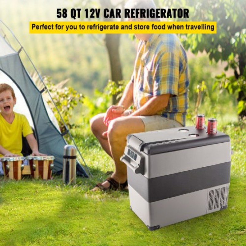 VEVOR Portable Cool Box 55L Car Fridge 220 V Mini Fridge Electric Freezer Box Μικρός καταψύκτης για φορτηγό κάμπινγκ αυτοκινήτου