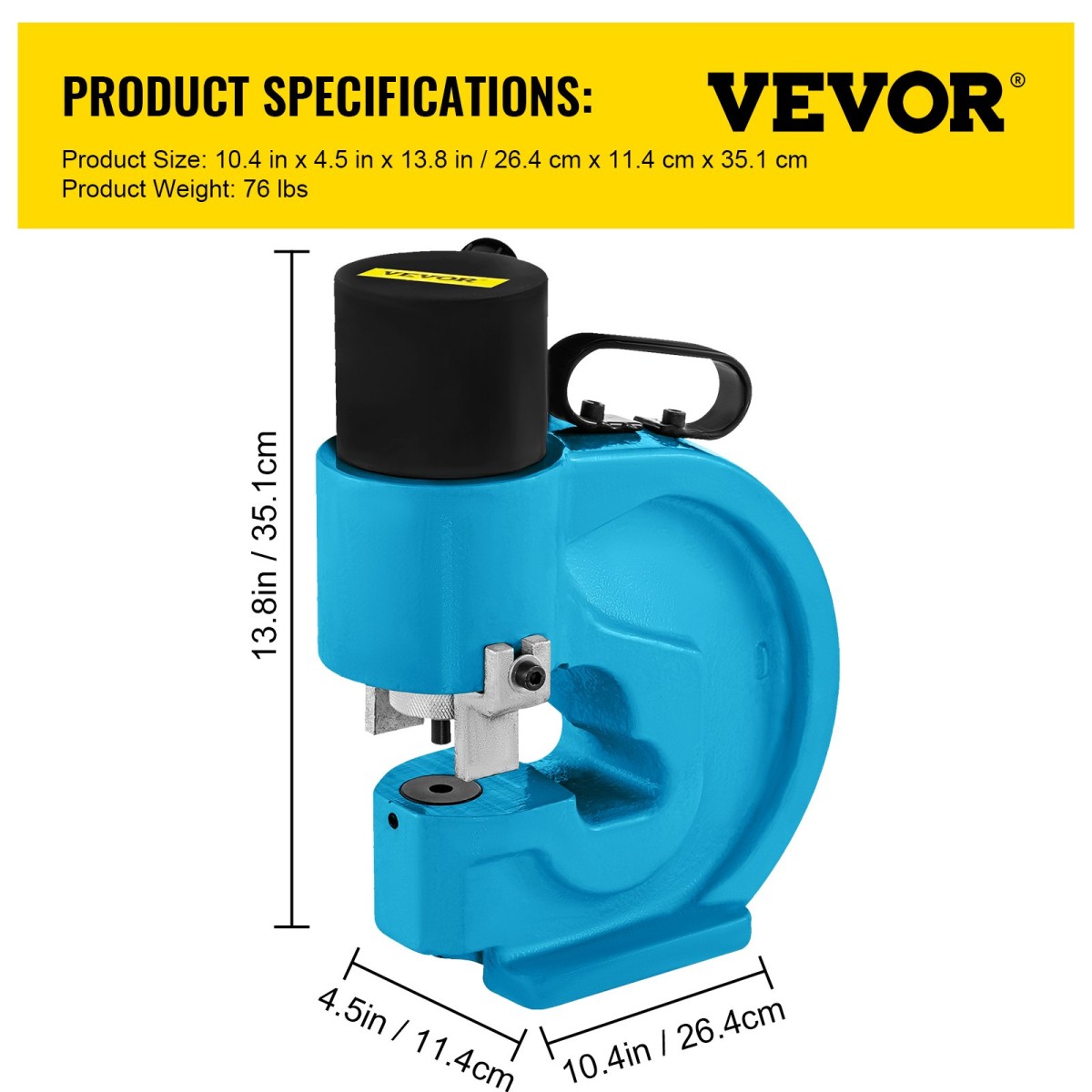 VEVOR CH-70 Hydraulic Hole Puncher Tool puncher, 35T Flat Copper Electric Pump L Style, CP-700 H Style CFP-800-1 Busbar Tungsten Steel
