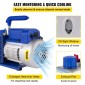 VEVOR 3 CFM 1/4HP Μονοβάθμια αντλία κενού, 3 γαλόνια (13 λίτρα) κιτ θαλάμου κενού, κιτ ψύξης A/C HVAC