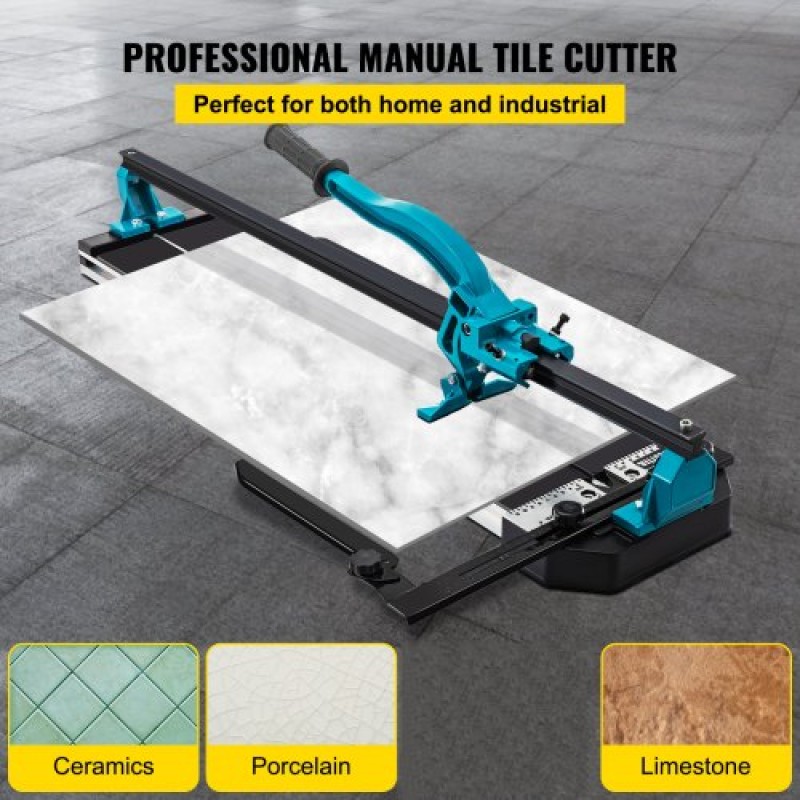 VEVOR 47 Inch Tile Cutter Single Rail Double Brackets Χειροκίνητος κόφτης πλακιδίων 3/5 σε καπάκι με ακριβή λέιζερ χειροκίνητα εργαλεία κοπής πλακιδίων για κοπή ακριβείας Κατάλληλα για πορσελάνη και κεραμικά πλακάκια δαπέδου
