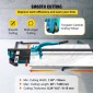 VEVOR 47 Inch Tile Cutter Single Rail Double Brackets Χειροκίνητος κόφτης πλακιδίων 3/5 σε καπάκι με ακριβή λέιζερ χειροκίνητα εργαλεία κοπής πλακιδίων για κοπή ακριβείας Κατάλληλα για πορσελάνη και κεραμικά πλακάκια δαπέδου