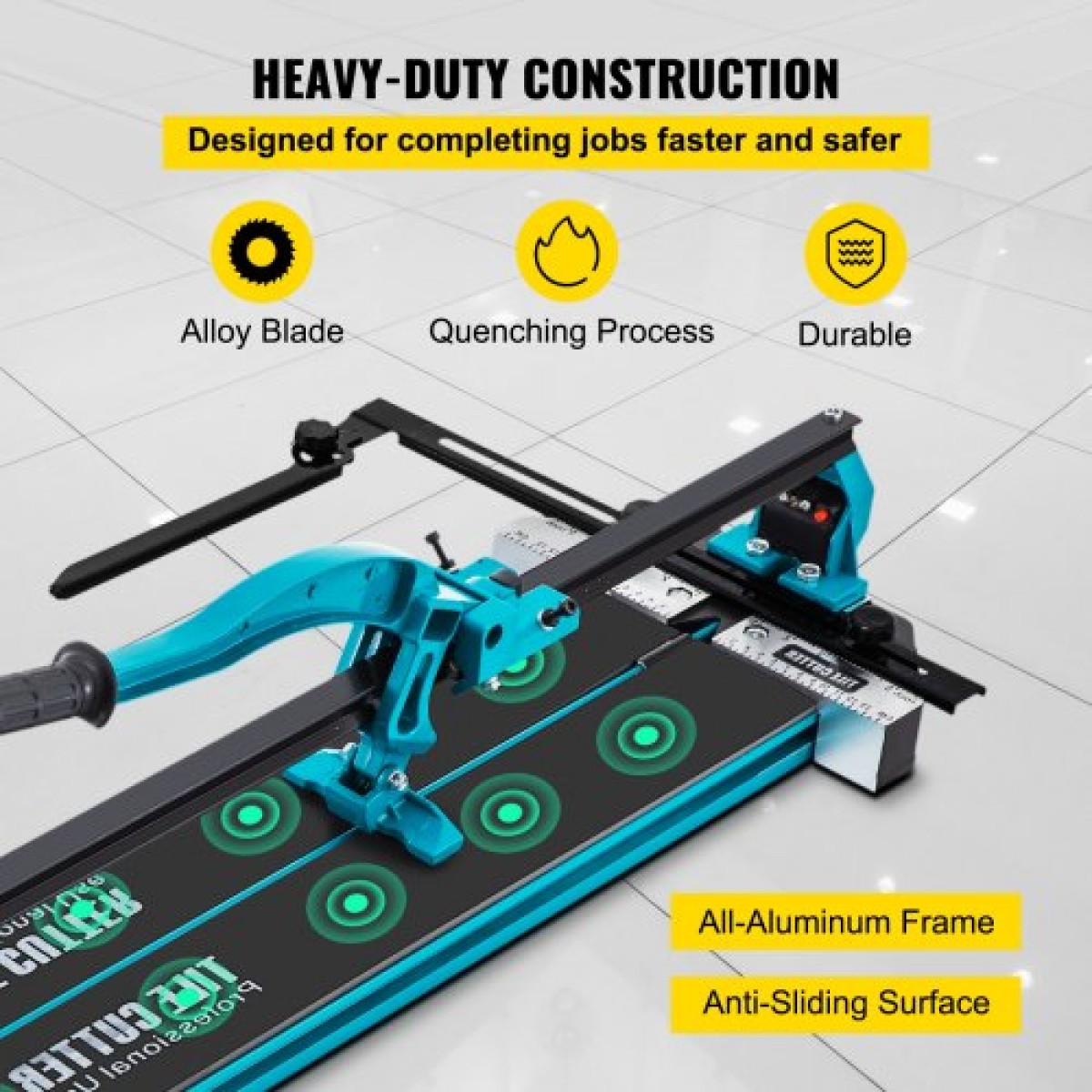 VEVOR 47 Inch Tile Cutter Single Rail Double Brackets Χειροκίνητος κόφτης πλακιδίων 3/5 σε καπάκι με ακριβή λέιζερ χειροκίνητα εργαλεία κοπής πλακιδίων για κοπή ακριβείας Κατάλληλα για πορσελάνη και κεραμικά πλακάκια δαπέδου