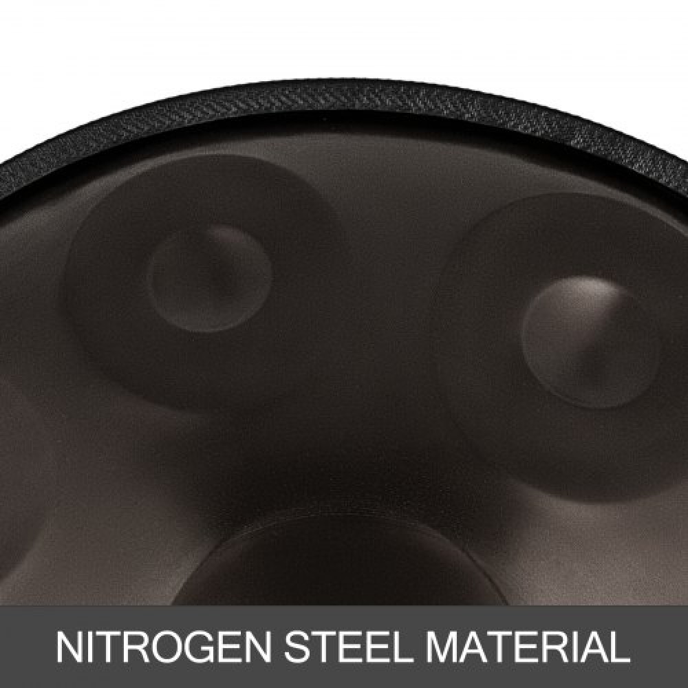 Advanced Hand Pan In D Minor 9 Notes Steel Hand Drum + Soft Hand Pan Bag (22" (56cm), Brown (d Minor) 9 Notes (d3 A Bb C D E F G A)